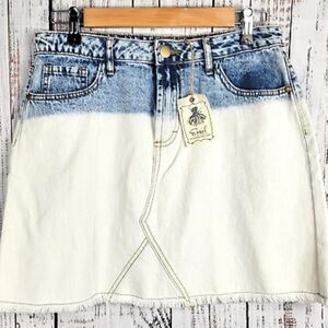 Easel Blue Jean Denim Mini Skirt